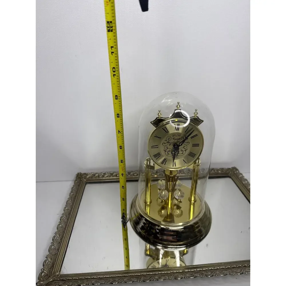 Vintage Concordia glass dome crystal pendulum clock - works